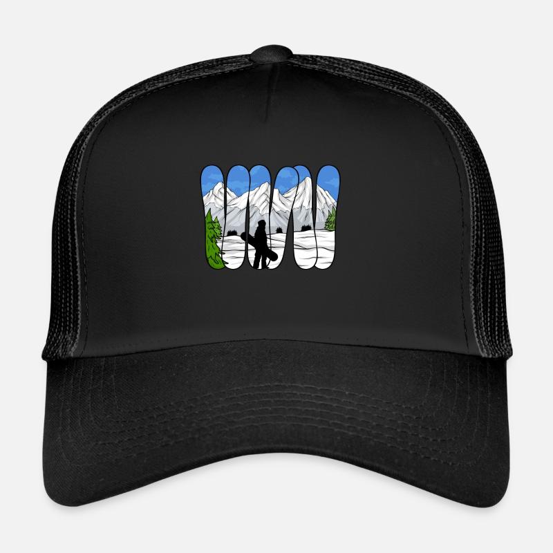 Snowboarding Snowboard Snowboarder - Trucker Cap - black/black