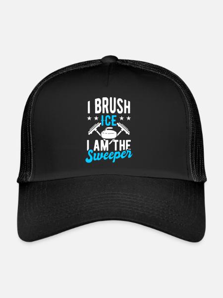 Curling Stone Curler - Trucker Cap - black/black - Front