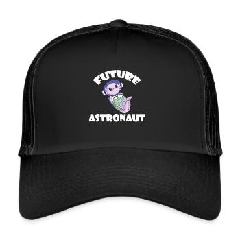 Axolotl Future Astronaute Cosmonaute de l’Univers de l’Espace - Casquette trucker  - noir/noir - Devant