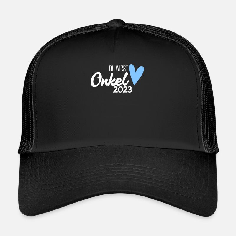 Onkel 2023 - Schwangerschaft verkünden Geschenk - Trucker Cap - Schwarz/Schwarz