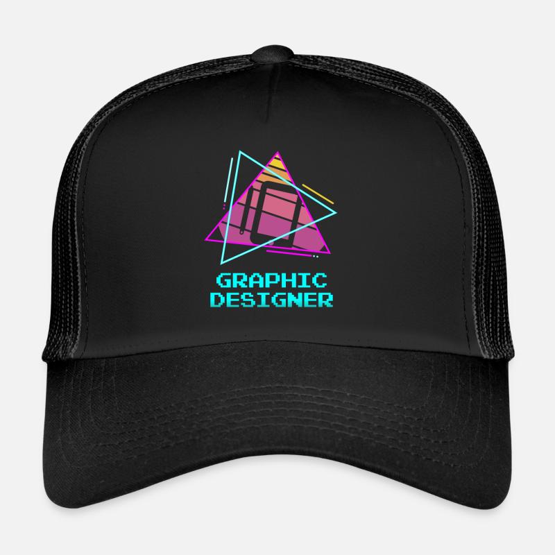 Retro Graphic Designer Graphic Design - Trucker Cap - Schwarz/Schwarz