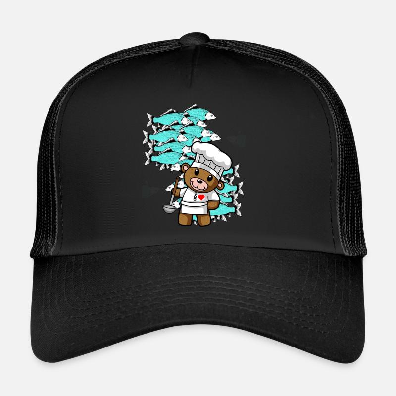 Fish Gourmet Kitchen Home Cook Teddy Chef Trucker Cap