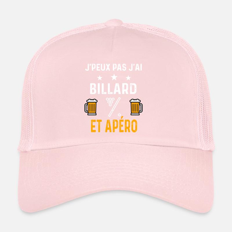 je peux pas j'ai billard queue et apéro billard Casquette trucker 
