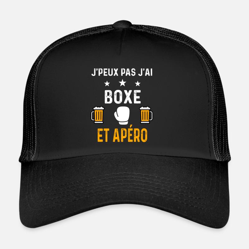 je peux pas j'ai boxe gants et apéro boxe Casquette trucker 