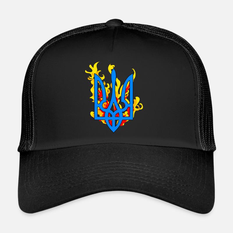 Ukrainien Le symbole trident emblème de feu Casquette trucker 