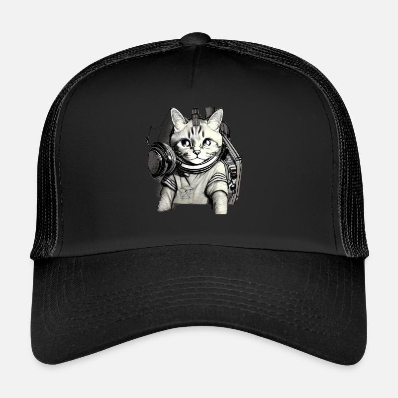 DJ Chat aux yeux bleus Casquette trucker 