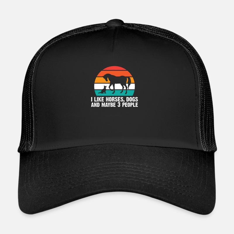 Chevaux Chiens Cavalier Dicton Casquette trucker 