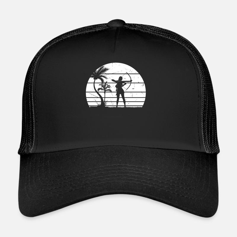 Archery Bow Arrow Archery - Sunset Archer Girl Trucker Cap
