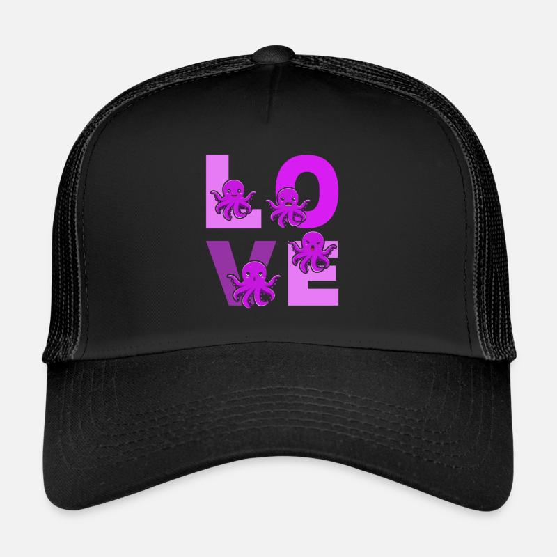 Kraken Octopus Cephalopod Octopuses - LOVE Octopus Trucker Cap