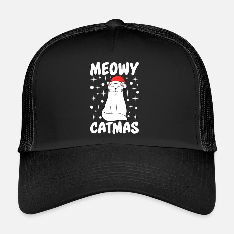 Propriétaire de chat Citation de chat Meowy Christmas Casquette trucker 