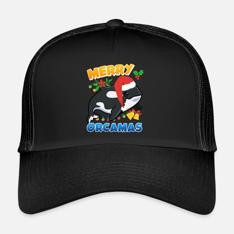 Merry Orcamas Orca Wal - Trucker Cap - Schwarz/Schwarz