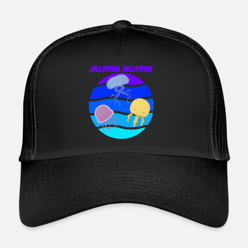 Jellyfish Sea Underwater Ocean Animals Fish Trucker Cap