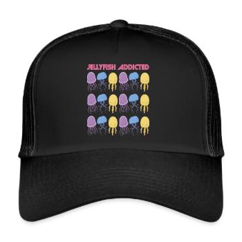 Jellyfish Addicted Cute Fish Sea Ocean Life Under Wa - Trucker Cap - black/black - Front