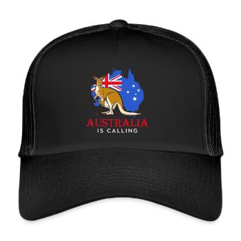 Australia calls cute kangaroo outback kangaroos - Trucker Cap - black/black - Front