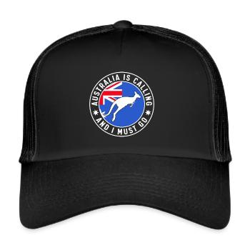Australia calls Kangaroo Australians Kangaroos Ou - Trucker Cap - black/black - Front