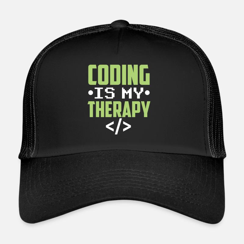 Programmieren Ist Meine Therapie Coder Code Coding Trucker Cap