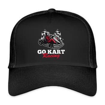 Go-Kart Racing Kart Racer Go-Kart Race Track Race - Trucker Cap - black/black - Front
