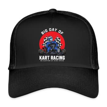 Kart-Rennen Go-Kart-Rennfahrer Gokart-Rennbahn-Ren - Trucker Cap - Schwarz/Schwarz - Vorne