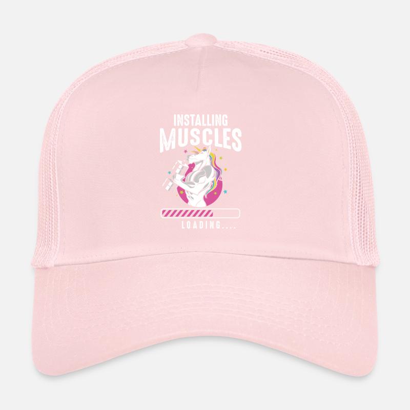 Installing Muscles Loading Fitness Workout Einhorn Trucker Cap
