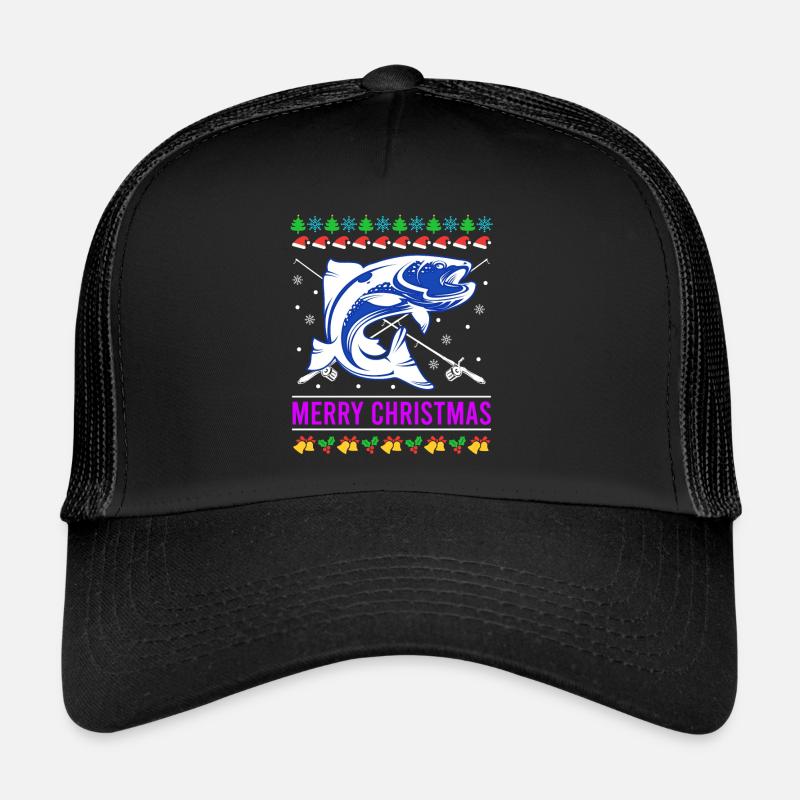 Joyeux poisson de Noël moche Casquette trucker 