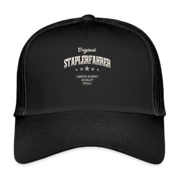 Staplerfahrer Limited Edition Gabelstapler - Trucker Cap - Schwarz/Schwarz - Vorne