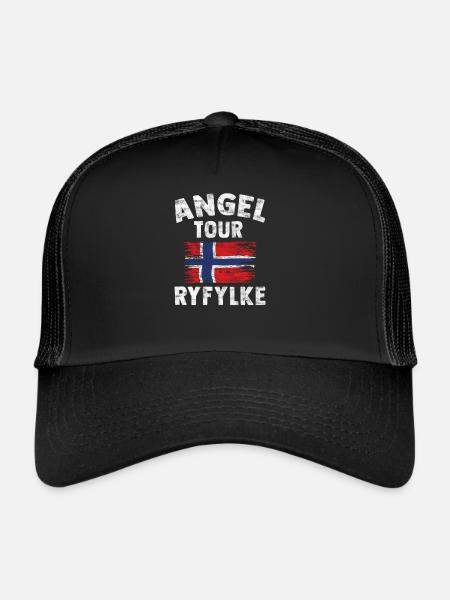 RYFYLKE - Angel Tour Norvège Personnalisable - Casquette trucker  - noir/noir - Devant