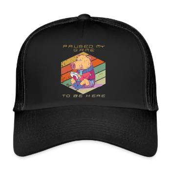 Jeux vidéo drôles Gamer a mis en pause mon jeu Retro Gamin - Casquette trucker  - noir/noir - Devant