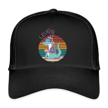 Level Up Gamer Retro Video Games Retro Gaming Croc - Trucker Cap - black/black - Front