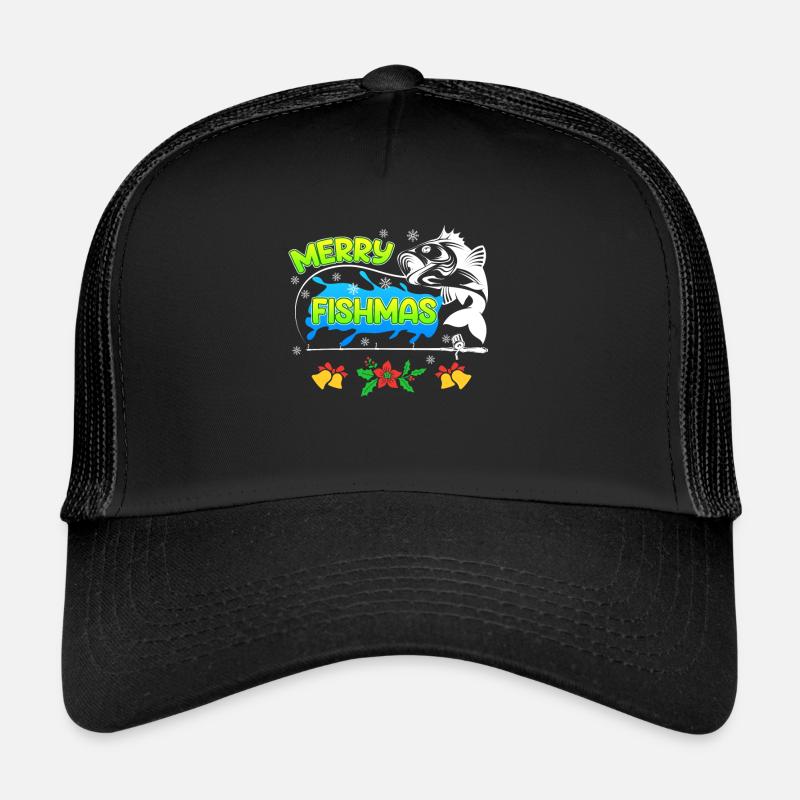 Pêcheur Noël Pêche Joyeux Poissons Casquette trucker 