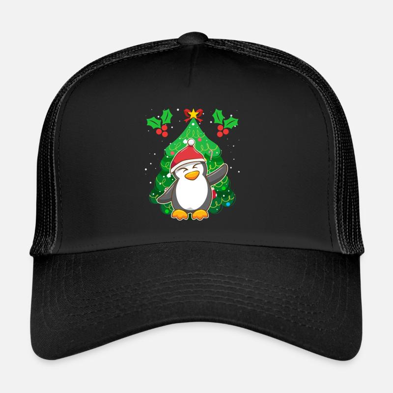Pingouin Noël Pingouin Arbre de Noël Casquette trucker 