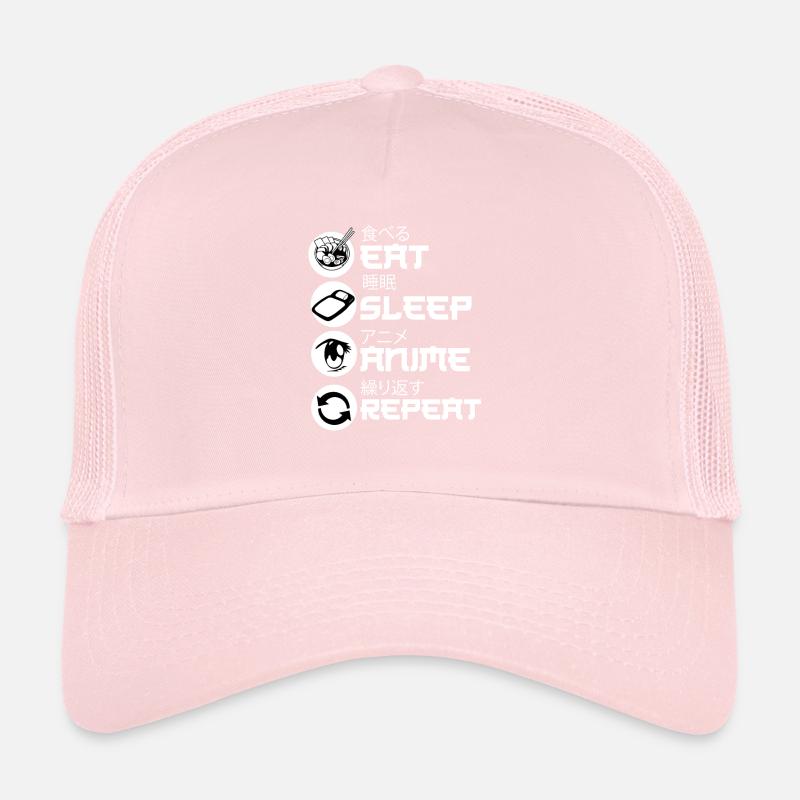 Manger Sommeil Anime Répéter Casquette trucker 