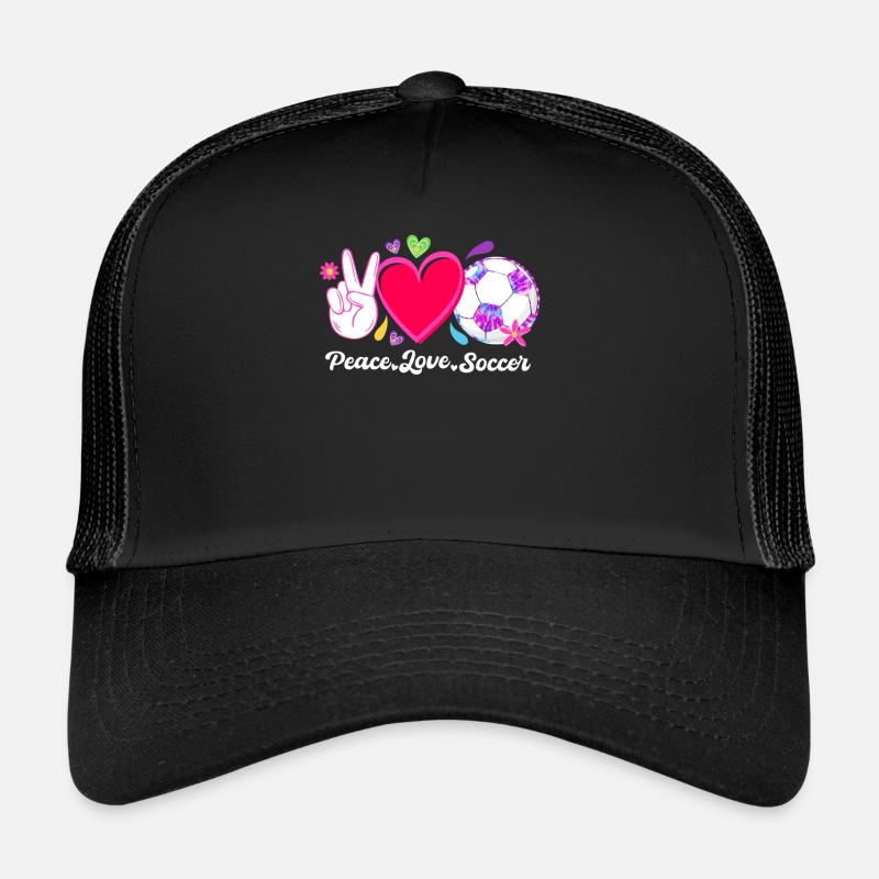 Peace Love Soccer Trucker Cap