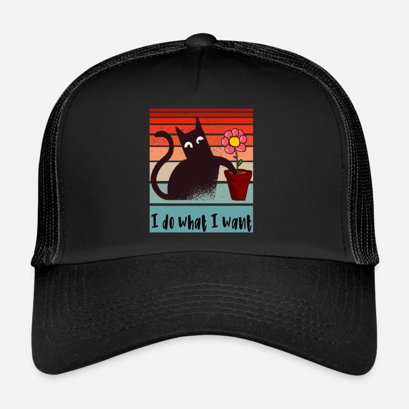 Ich mache was ich will. Lustige Katze Blumentopf Trucker Cap