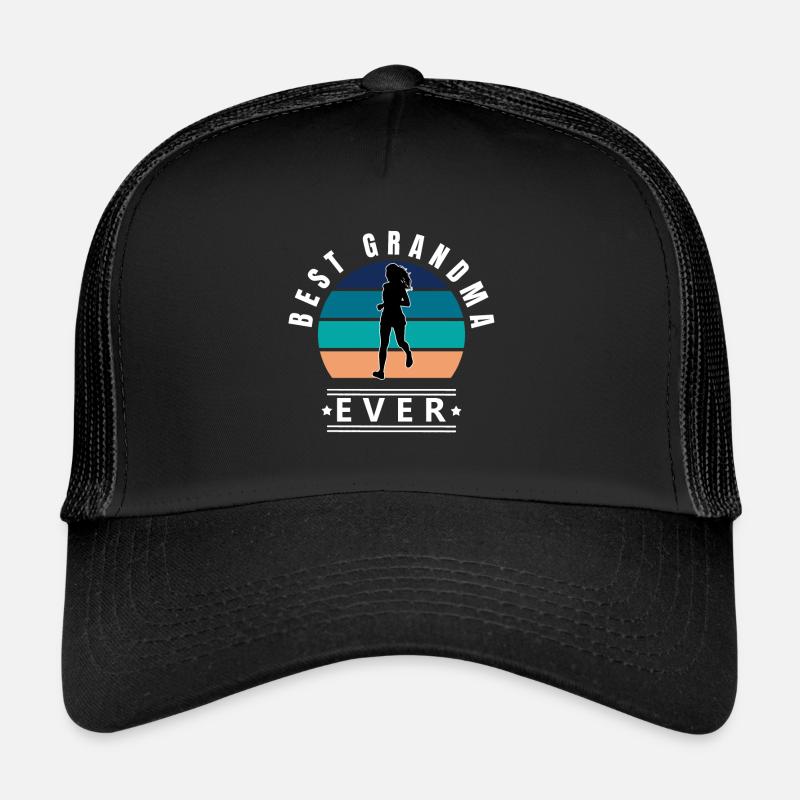 Best Grandma Ever Running w Trucker Cap