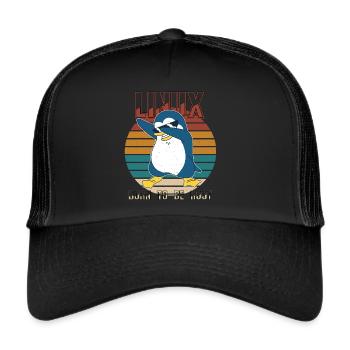 Linux Born To Be Root Cool Penguin Nerd Programmin - Trucker Cap - black/black - Front