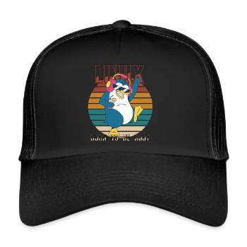 Born To Be Root Party Linux Cool Penguin Nerd Prog - Trucker Cap - black/black - Front