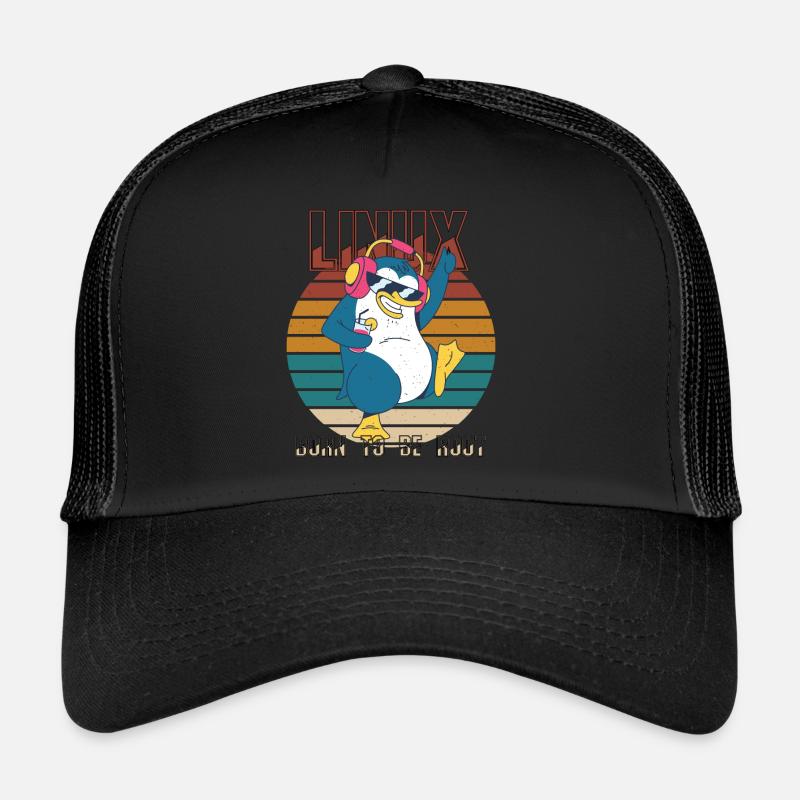 Born To Be Root Party Linux Cool Penguin Nerd Prog Casquette trucker 