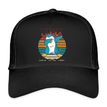 Geek Born To Be Root Linux Penguin Nerd Programmer - Trucker Cap - black/black - Front