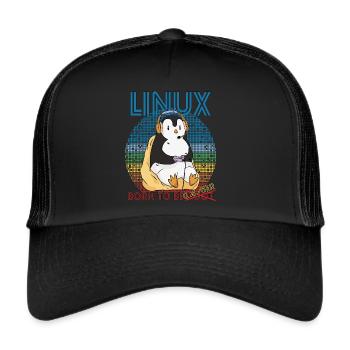 Gamer Linux Born To Be Root Geek Game Programmer A - Trucker Cap - black/black - Front
