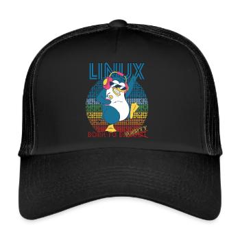 Linux Party Born To Be Root Geek Game Programmer A - Trucker Cap - black/black - Front