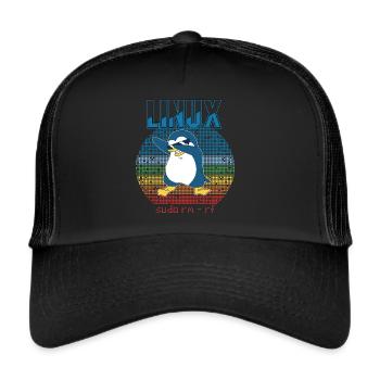 Linux Sudo Root Geek Admin Penguin Nerd Programmer - Trucker Cap - black/black - Front
