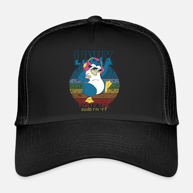 Linux Party Sudo Root Geek Admin Penguin Nerd Prog Trucker Cap