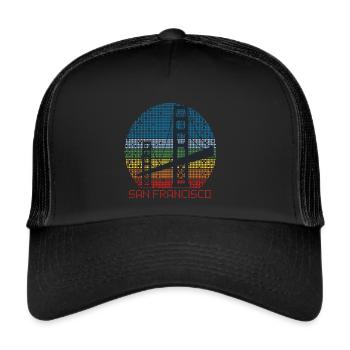 Golden Gate Bridge San Francisco Souvenir California - Trucker Cap - black/black - Front