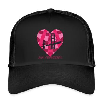 J’adore les souvenirs Golden Gate Brid de San Francisco - Casquette trucker  - noir/noir - Devant