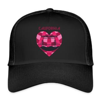 California Retro San Francisco Golden Gate Bridge - Trucker Cap - black/black - Front