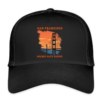Golden Gate Bridge San Francisco Souvenir California - Trucker Cap - black/black - Front