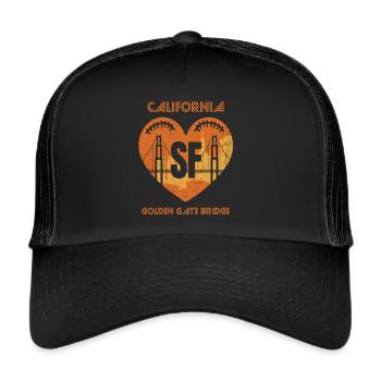 Golden Gate Bridge in California San Francisco Sun - Trucker Cap - black/black - Front