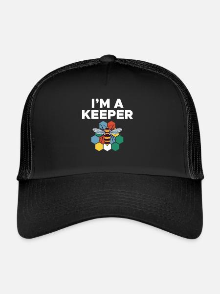 Im A Keeper Bee Shirt Gift - Trucker Cap - black/black - Front