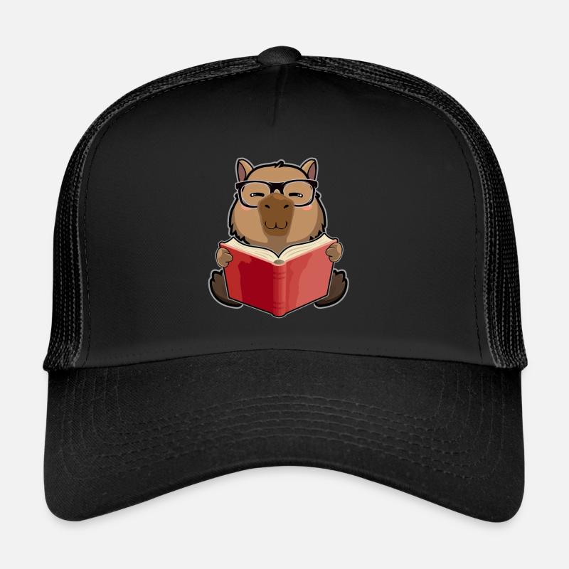 Kawaii Capybara - Capybaras et livres de lecture jeu de mots Casquette trucker 