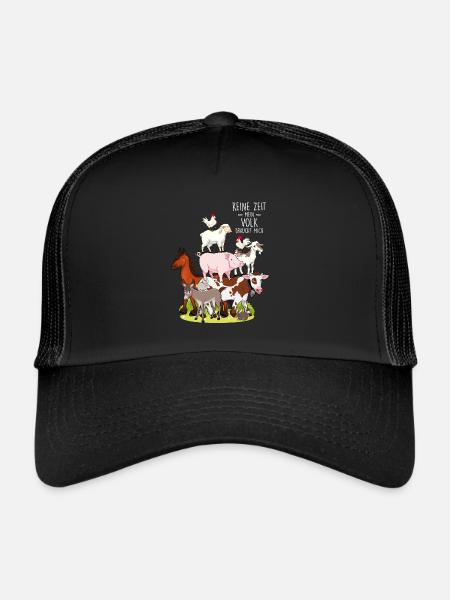 Agriculteur Pas le temps que mon peuple ait besoin de moi - Casquette trucker  - noir/noir - Devant